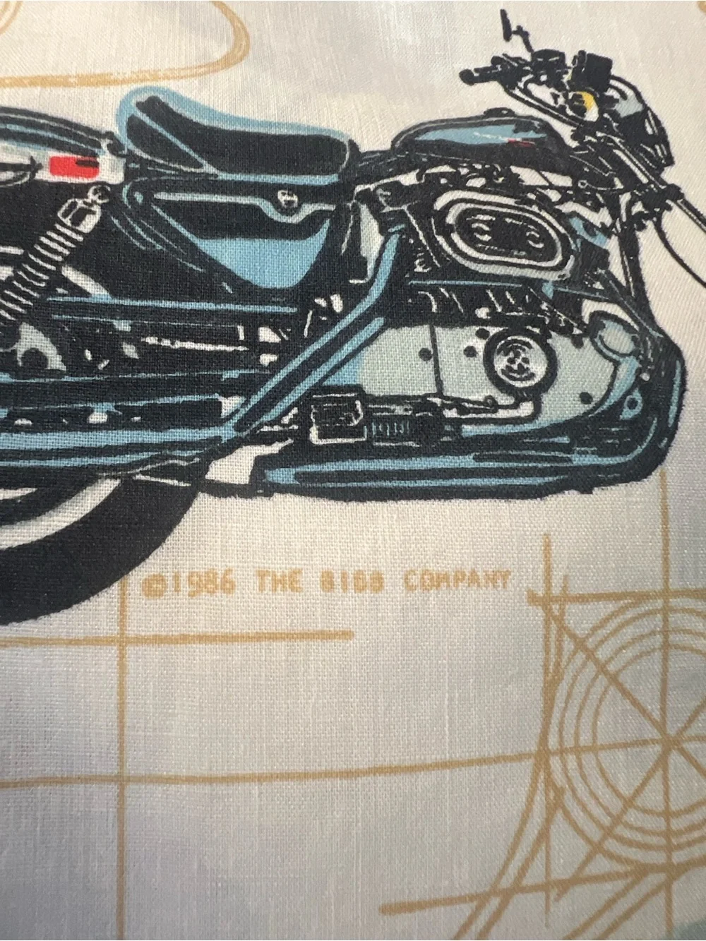 Vintage Harley-Davidson Cream Twin Sheet set with Motorcycle print great cond